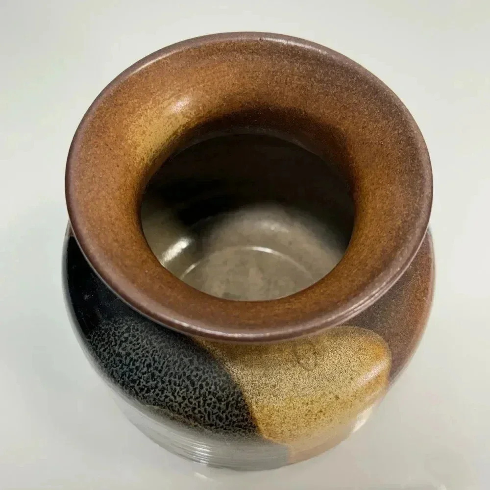 Pottery Craft USA Vintage Stoneware Earth Sand Tones Handmade Vase